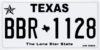 TX license plate BBR1128