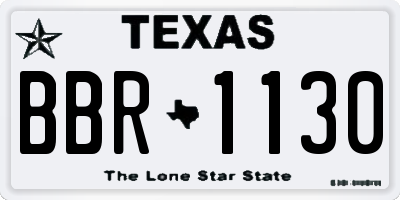 TX license plate BBR1130