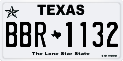 TX license plate BBR1132