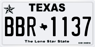TX license plate BBR1137