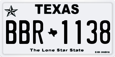 TX license plate BBR1138