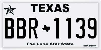 TX license plate BBR1139