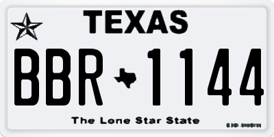 TX license plate BBR1144