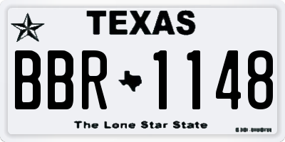 TX license plate BBR1148
