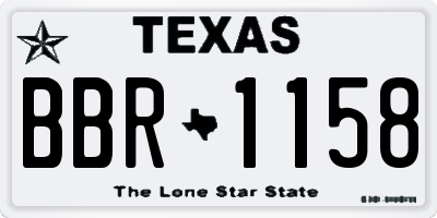 TX license plate BBR1158
