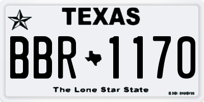 TX license plate BBR1170
