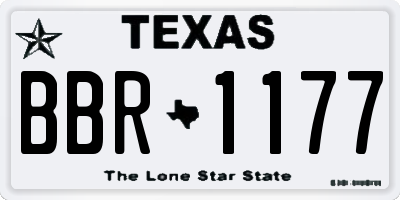 TX license plate BBR1177