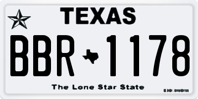 TX license plate BBR1178