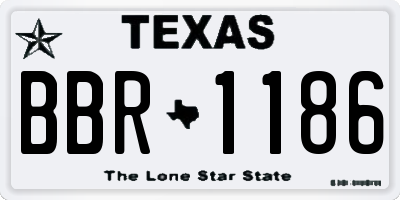 TX license plate BBR1186