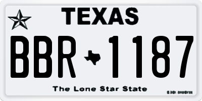 TX license plate BBR1187