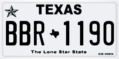 TX license plate BBR1190