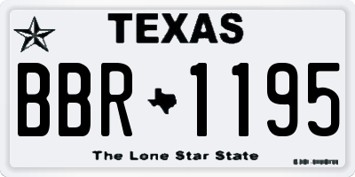 TX license plate BBR1195