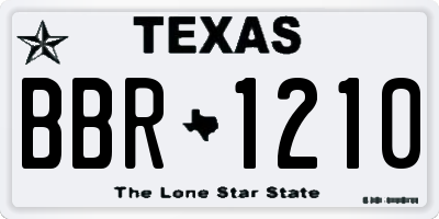 TX license plate BBR1210