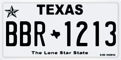TX license plate BBR1213