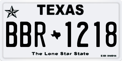 TX license plate BBR1218