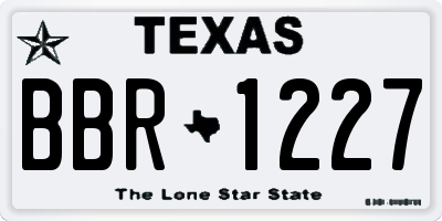 TX license plate BBR1227
