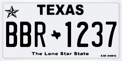 TX license plate BBR1237