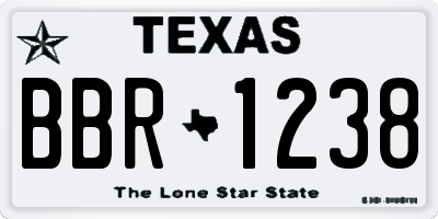 TX license plate BBR1238