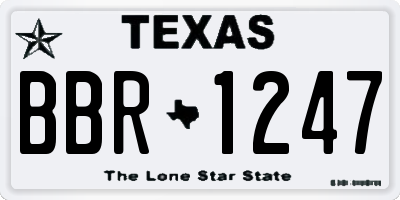 TX license plate BBR1247