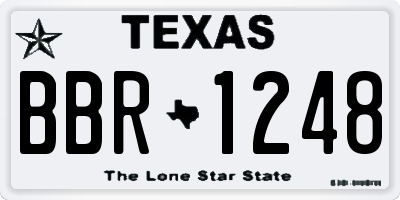 TX license plate BBR1248