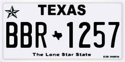 TX license plate BBR1257