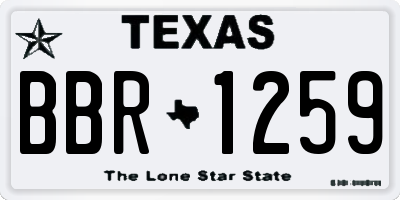 TX license plate BBR1259