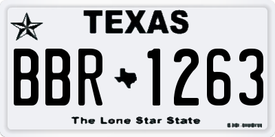 TX license plate BBR1263