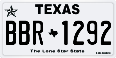 TX license plate BBR1292