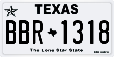 TX license plate BBR1318