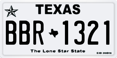 TX license plate BBR1321