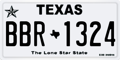 TX license plate BBR1324