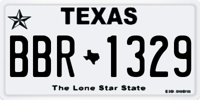 TX license plate BBR1329