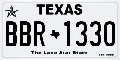 TX license plate BBR1330
