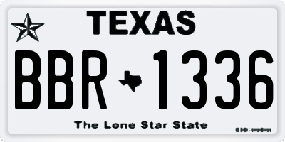 TX license plate BBR1336
