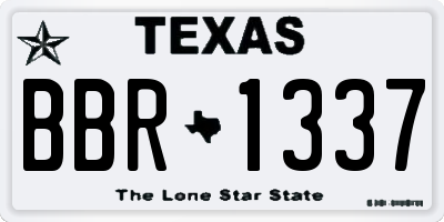 TX license plate BBR1337