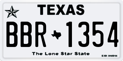 TX license plate BBR1354