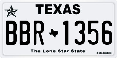 TX license plate BBR1356