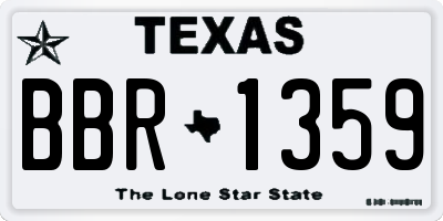 TX license plate BBR1359