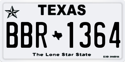 TX license plate BBR1364