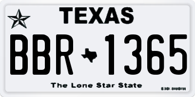 TX license plate BBR1365