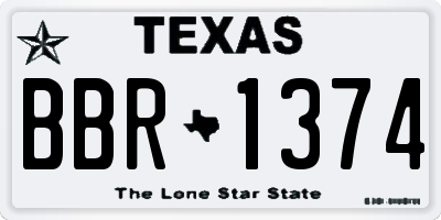 TX license plate BBR1374