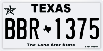 TX license plate BBR1375