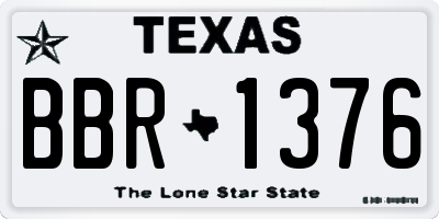 TX license plate BBR1376