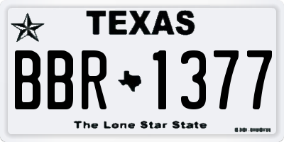 TX license plate BBR1377