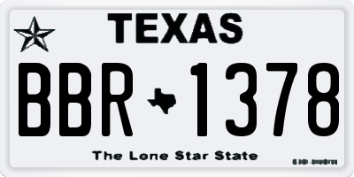 TX license plate BBR1378