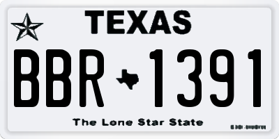 TX license plate BBR1391