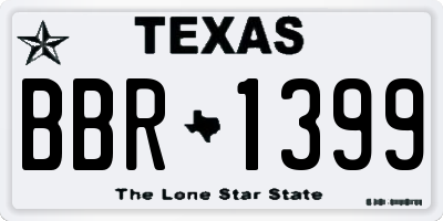 TX license plate BBR1399