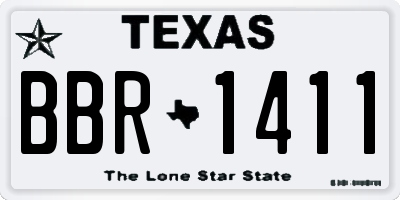 TX license plate BBR1411
