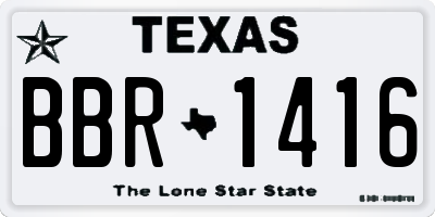TX license plate BBR1416