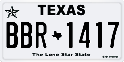 TX license plate BBR1417